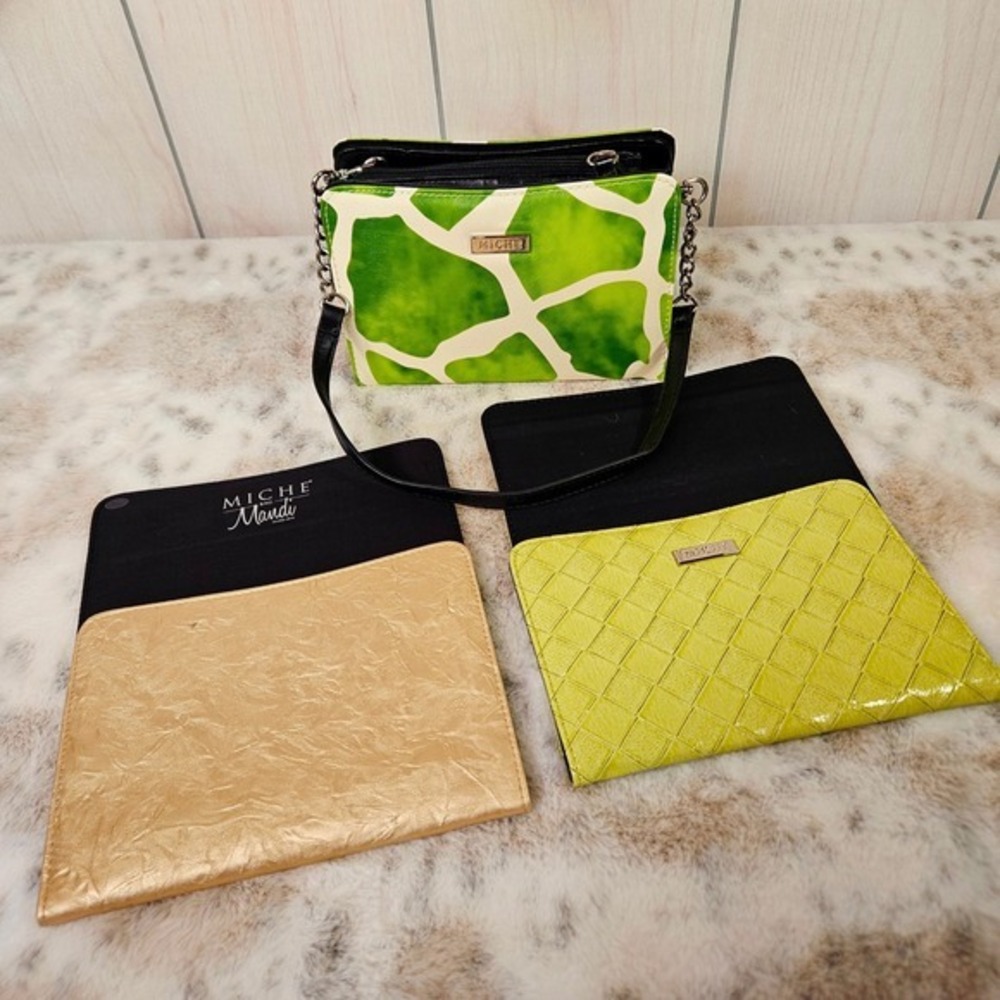 Miche Set Petite Bag w/ 3 Shells Kennedy Cami Mandi Lime Giraffe Gold Great Gift